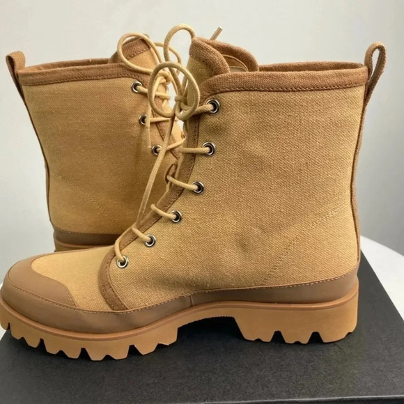 NEW J CREW Gwen canvas lace-up lug-sole boots 8 - Picture 7 of 15